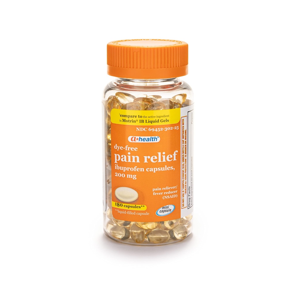 A+Healthの染料なしのIbuprofen 200 Mgの小型Softgels、痛みのReliever/Feverの減力剤(NSAID)、180の計算