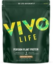 Vivo の生命は植物蛋白質の粉- BCAA との Pea 及び麻の蛋白質のブレンドを(9.38 oz、塩を塗られたマカ キャラメル)行います