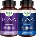 Nested Naturals Luna Sleep Aid Bundle | Luna & Luna Melatonin-Free Sleeping Pills with Natural Ingredients Melatonin, Valarien, & More (120 Count)