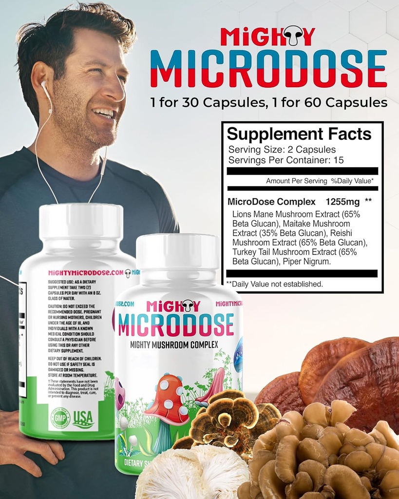 5-MushroomのNootropicのブレンド- 60のカプセル、トルコの尾、Reishi、高いベータ グルカン、及びライオンのマニッシュの補足のカプセル、機能きのこの草の補足が付いているMaitakeのきのこのエキス