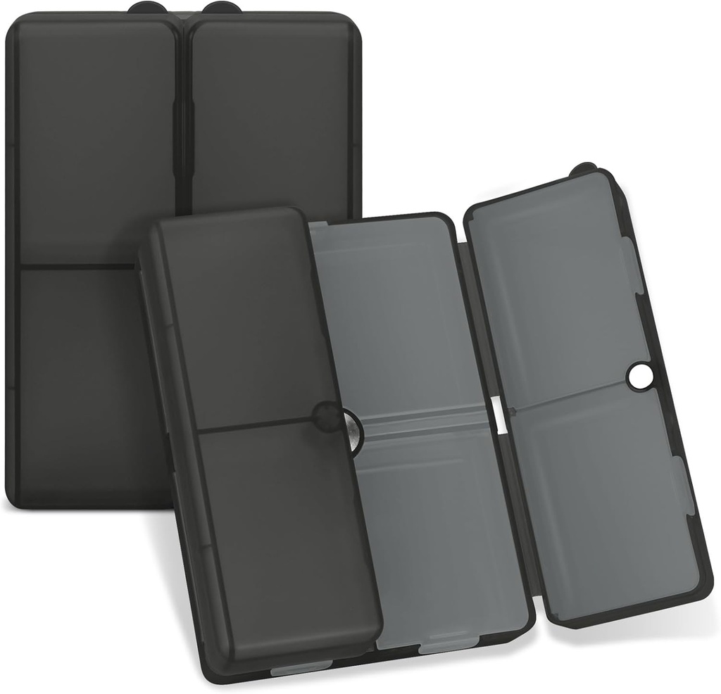 FYYデイリーピルオーガナイザー、7コンパートメントポータブルピルケーストラベルピルケーストラベルピルオルガナイザー、[フォールディングデザイン]ビタミン、コッド肝臓油、サプリメント、薬用クリアブラックを保持するためのポケットを追求するための大型ピルボックス