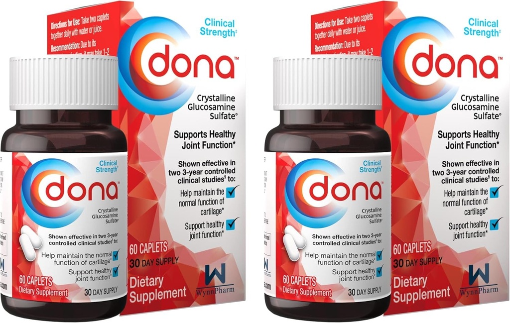 WynnPharm Donaの結晶のグルコサミン硫酸塩、750 MgのKneeの慰め及び接合箇所の健康サポート、750 Mg、60の計算(2パック)のための共同補足の丸薬。