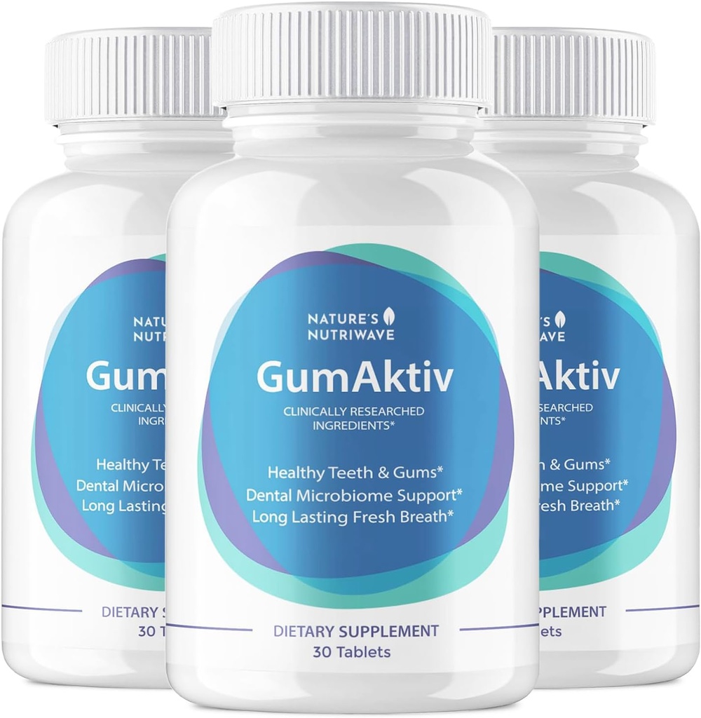 GumAktiv Oral Health Supplement – 3.5 Billion Probiotics, Supports Natural Oral Balance, Cleanses Mouth, Promotes Healthy Gums & Teeth, Non-GMO, Gluten-Free | 30 Tablets, 3 Month Supply