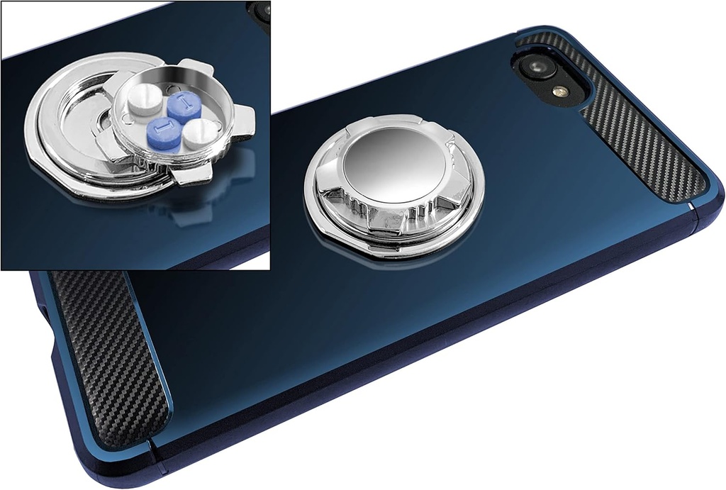 携帯電話、ポータブルコンパクトピイルボックス、キックスタンド付き携帯電話のステアメタルピルオーガナイザー - ママ、お父さん、高齢者のためのギフト