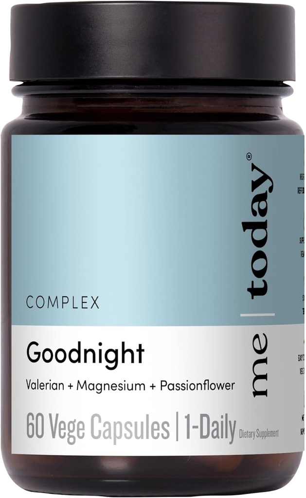 Me Today Goodnight Magnesium Sleep Aid Supplement –Supports Restful Sleep, Calm & Relaxation – Vegan Magnesium for Muscle Relaxation & Calmness – 60 Servings