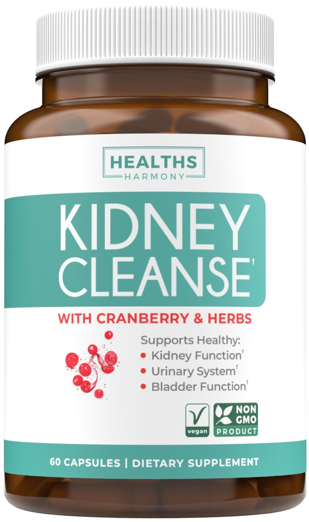 キドニークレンジングデトックス(非GMO)サポートヘルシー尿路 - 強力なVitaCranberryエキス&ハーブ - ヘルシー腎臓サポートサプリメント - 60ベジタリアンカプセル(ピルなし)