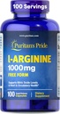Puritan's Pride L-arginine 1000 Mg カプセル、100 カウント、白、(4332490165)