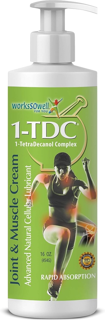 1tdcジョイント&マッスルリリーフクリーム - 背中、膝、首、肩、ヒップで使用 - 5〜10分で関節、筋肉、および怪我 - リラックス - 16オンス