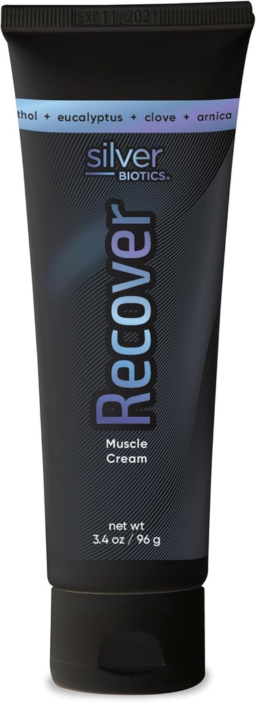 シルバーバイオティックス 筋肉のクリームを回復 | 20ppm 特許取得済みのシルバーソリューション | アラニカ | ジョジョバオイル | キャンボア | ビタミンE | 銀強い|3.4oz