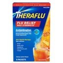 アセトアミノフェンとデキストロメトルファンHBr、ハニーレモン風味のFlu症状救済のためのTheraflu Max強度昼間のフルインフルエンザ - 6パウダーパケット