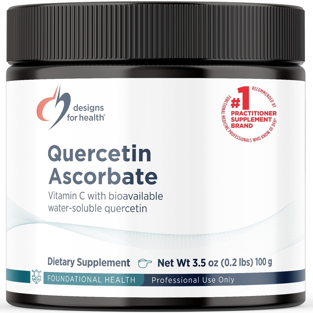 健康ケルセチン-アスコルベートパウダーのためのデザイン - 240mg QuerceSOLTMサプリメント - ビタミンCは、正常なヒスタミン反応をサポートするのに役立ちます - 簡単な飲み物を追加、(770ビーガンサービング/100g)