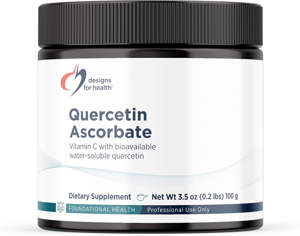 健康ケルセチン-アスコルベートパウダーのためのデザイン - 240mg QuerceSOLTMサプリメント - ビタミンCは、正常なヒスタミン反応をサポートするのに役立ちます - 簡単な飲み物を追加、(770ビーガンサービング/100g)