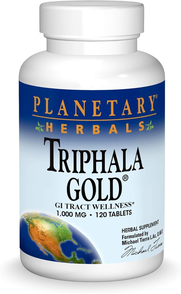 惑星の草のTriphalaの金1000mgの余分強さのAyurvedic - 120のタブレット
