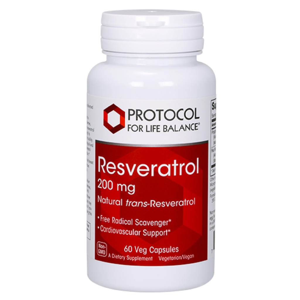 ライフバランスレスベラトロール200mgのためのPROTOCOL - トランスレスベラトロール - 日本ノットイード&グレープシードエキス付き - ビーガン&非GMO - 60ベジーカプセル