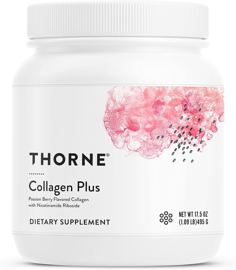 THORNE - Collagen Plus - Collagen Peptides Powder with Nicotinamide Riboside & Clinically Studied Ingredients for Skin Texture & Moisture - Healthy Skin, Hair & Nails* - 17.5 Oz - 30 Servings