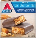 Atkinsのキャラメル チョコレートピーナツのヌーガの軽食棒、繊維の蛋白質の軽食、繊維で高い、2g砂糖、ケトの友好的、5の計算