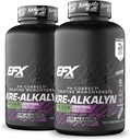 EFX Sports Kre-Alkalyn EFX | pH 補正クレアチン モノハイドピルサプリメント | ビーガンフレンドリー | 強度と筋肉の成長 | 90 便益, 180 野菜カプセル (パック 2)
