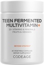Codeage Teen Multivitamin Supplement – Daily Vitamins and Minerals for Teen Boys and Girls – Organic Whole Food Formula with Omega-3 and Vitamins A to K - 60 Capsules