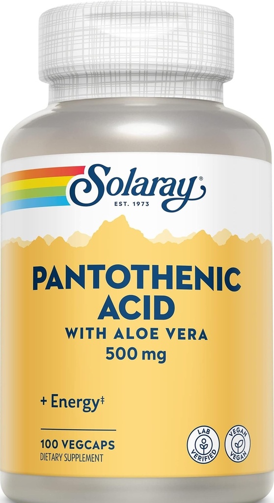 Solaray Pantothenicの酸500mg -100の帽子
