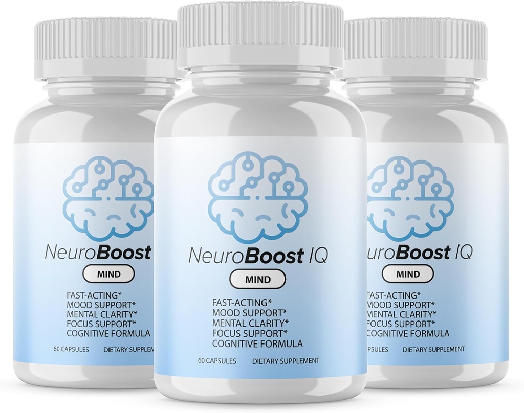 公式... 3 パック - NeuroBoost IQ 脳サプリメント - 最大強度 NeuroBoost IQ マインド 高度なフォーミュラ 魚油、Ginkgo Biloba - Neuro Boost IQ サプリメント レビュー (180 カプセル)
