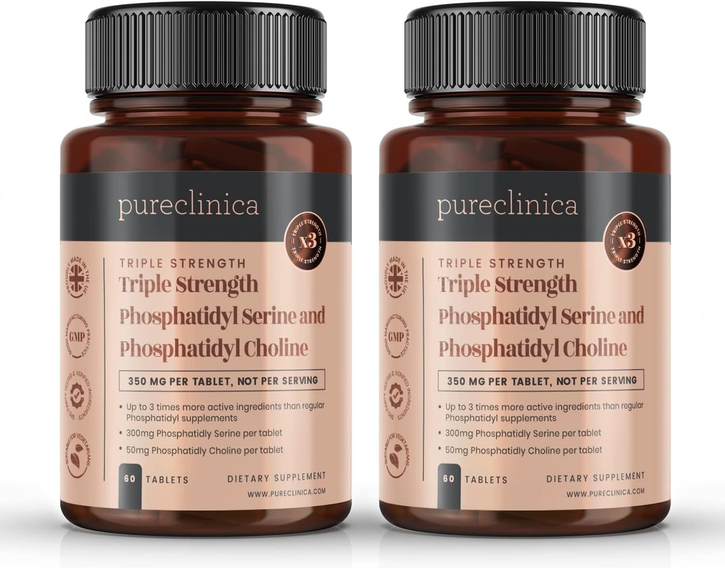 トリプル強度のPhosphatydylのセリンおよびPhosphatidylのコリンx 120のタブレット(60のタブレットの2本のびん)