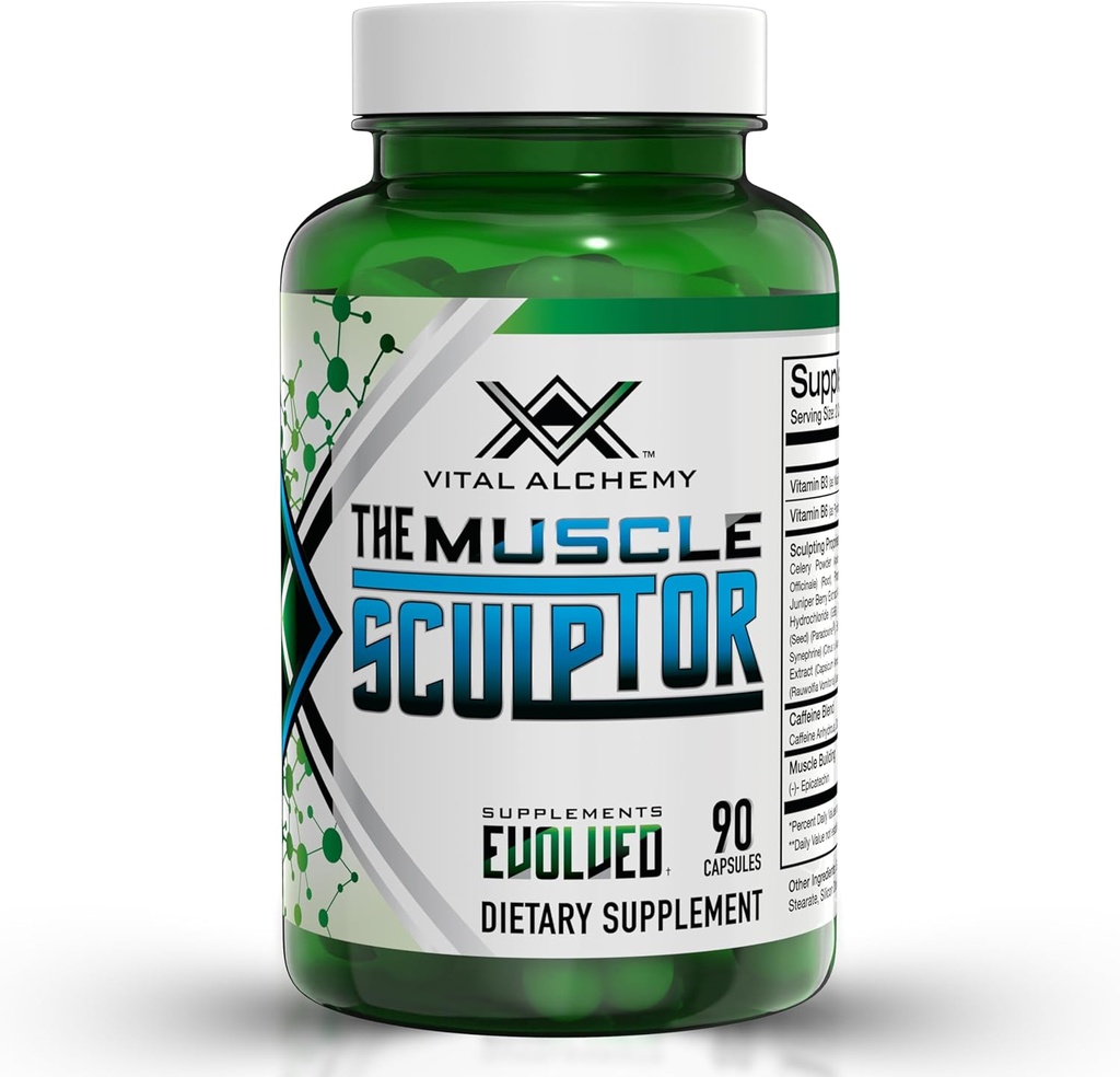 Vital Alchemy 筋肉の彫刻家– ビタミン B3、B6、Phosphatidylserine、Epicatechin 及び Cayenne が付いている筋肉建築者–米国でなされる筋肉成長、焦点、エネルギー及び蛋白質の統合を– 90 カプセル支えて下さい