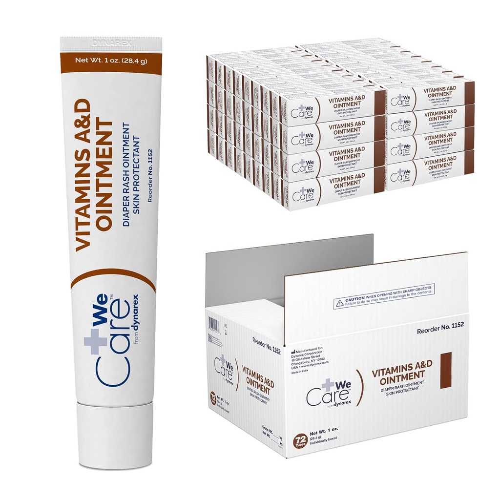 Dynarex 1152 ビタミン A & D 軟膏、白、1 オンス。 チューブ, パックの 72