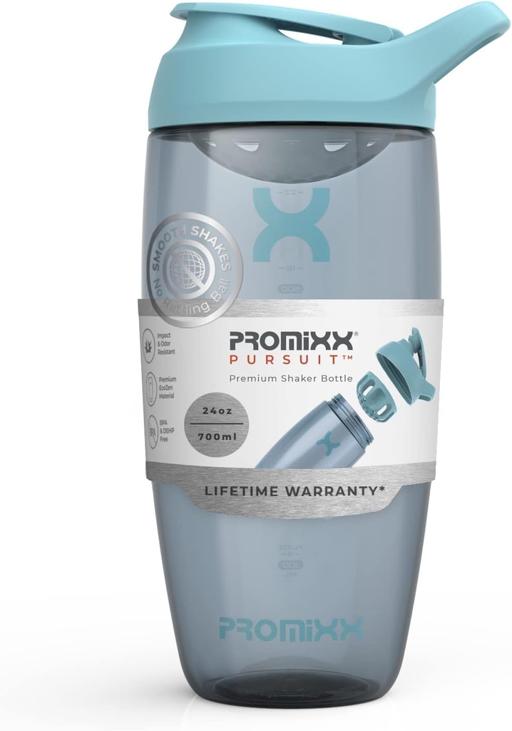Promixxの追求の蛋白質のシェーカーのびん(24のoz)–無声非球のミキサー、漏出防止のふた、BPA/BPS及びフタル酸塩なしのECOZEN –蛋白質の揺れ、前及び後ワークアウトのスムージーのための容易なクリーニングのシェーカーのコップ