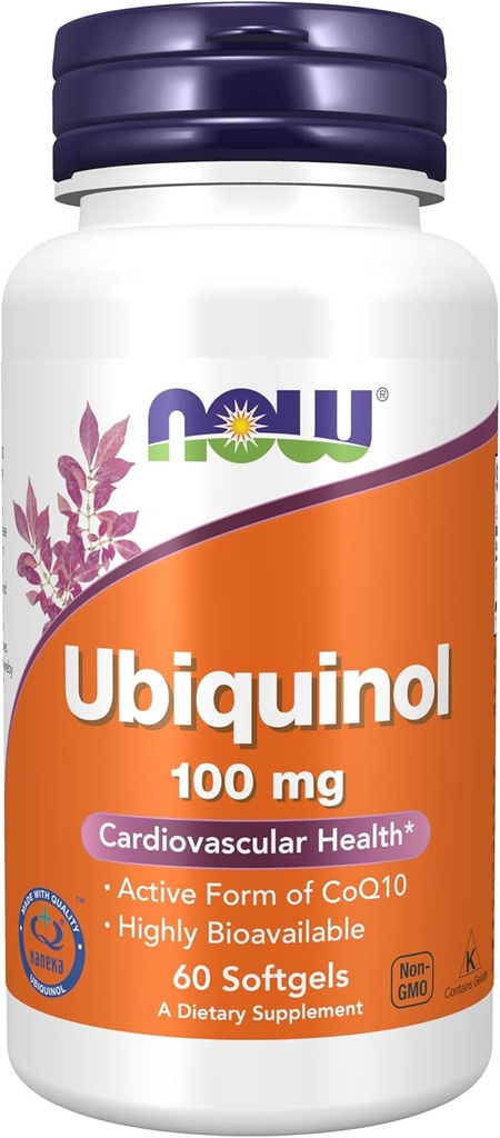 NOWの食糧補足、Ubiquinol 100のmgの高い生物学的利用性(CoQ10の活動的な形態)、60のSoftgels