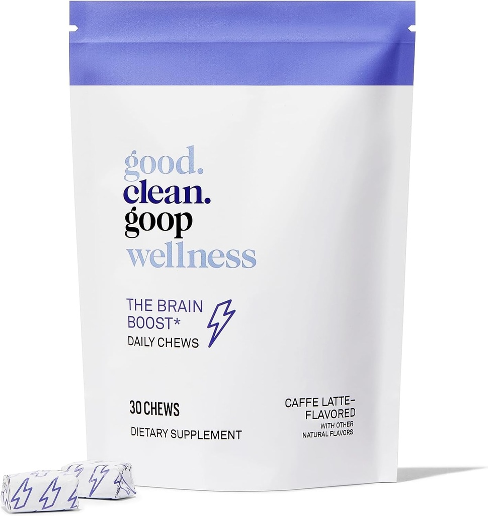 Good.clean.goop ウェルネス 脳ブースト毎日の咀嚼 | エネルギー・フォーカスのサプリメント | L-テアニン・カフェイン | カフェ・ラテット・フレーバー | 脳のブースターとノトropics | 30 咀嚼のパック | ビーガン