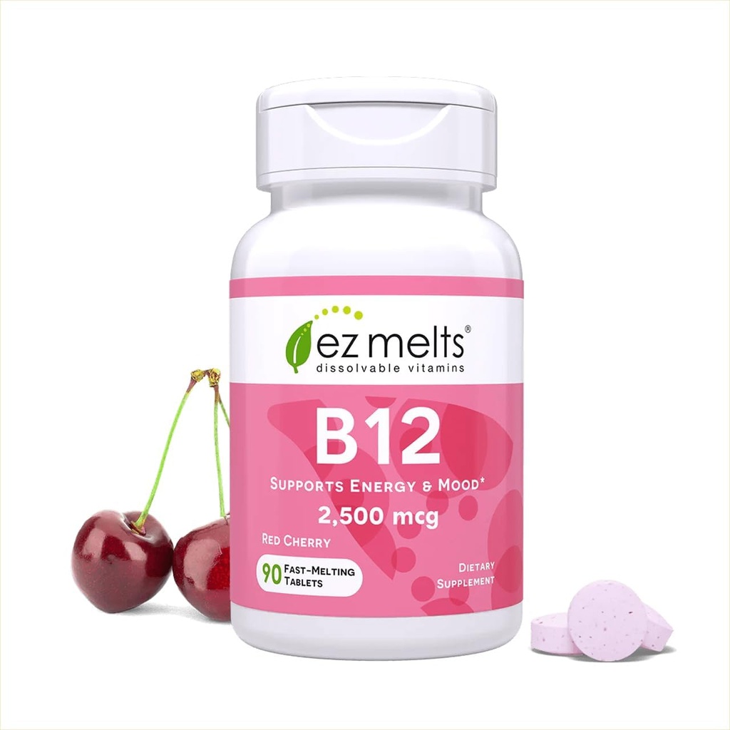 EZ は B12 の補助的なビタミン 2,500 の mcg、Methylcobalamin、砂糖なし、3 か月の供給- 1 のパックを溶かします