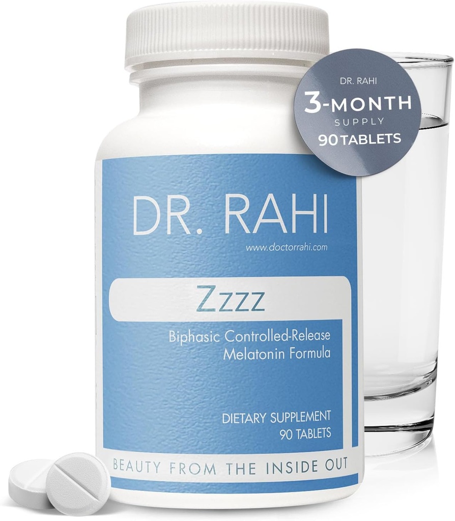 Dr. Rahi Melatonin 5mg と Calcium と B6 睡眠サポート サプリメント, 米国製, Melatonin 5 mg 錠のためのディープ 睡眠, 睡眠をリラックス, 大人のための自然な睡眠援助, Zzzz - Melatonin