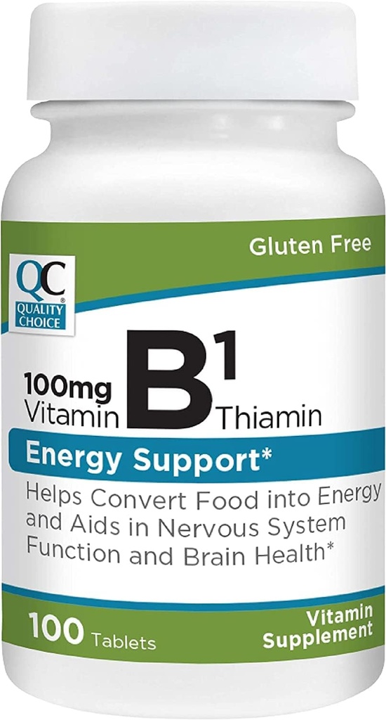 質の選択のビタミンB1 Thiamin 100のmgエネルギー サポート、神経系機能、及び頭脳の健康のビタミンの補足のタブレット、100の計算のびん