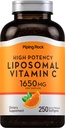 パイピングロックリポソームビタミンC 1650mg | 250Softgels | 高効力 | 非GMO、グルテンフリー