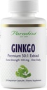 Paradise Herbs Ginkgo Biloba Extract, Super Potent, Ultra Pure, Vegan, Non GMO, Gluten Free, 120 Vegetarian Capsules