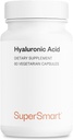 Supersmart Hyaluronic Acid Supplement 300mg per Day (Sodium Hyaluronate) - High Molecular Weight 1.2 Million Daltons | Non-GMO & Gluten Free - 60 Vegetarian Capsules