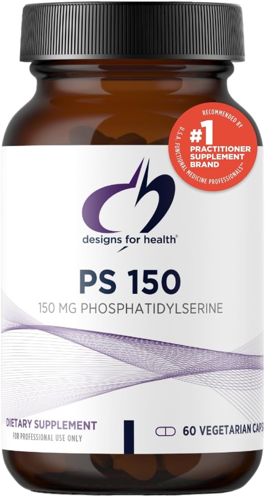 健康PS 150のPhosphatidylserineのカプセルのための設計- 150mgの大豆フリーのヒマワリのLecithinの源を付けられたPhosphatidylの穀物の補足-月の助けサポート 脳の健康(60のカプセル)