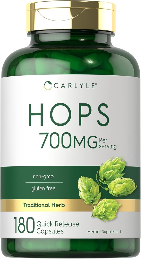 キャリールホップサプリメント700mg | 180カプセル | ノンGMO&グルテンフリー | 伝統的ハーブ