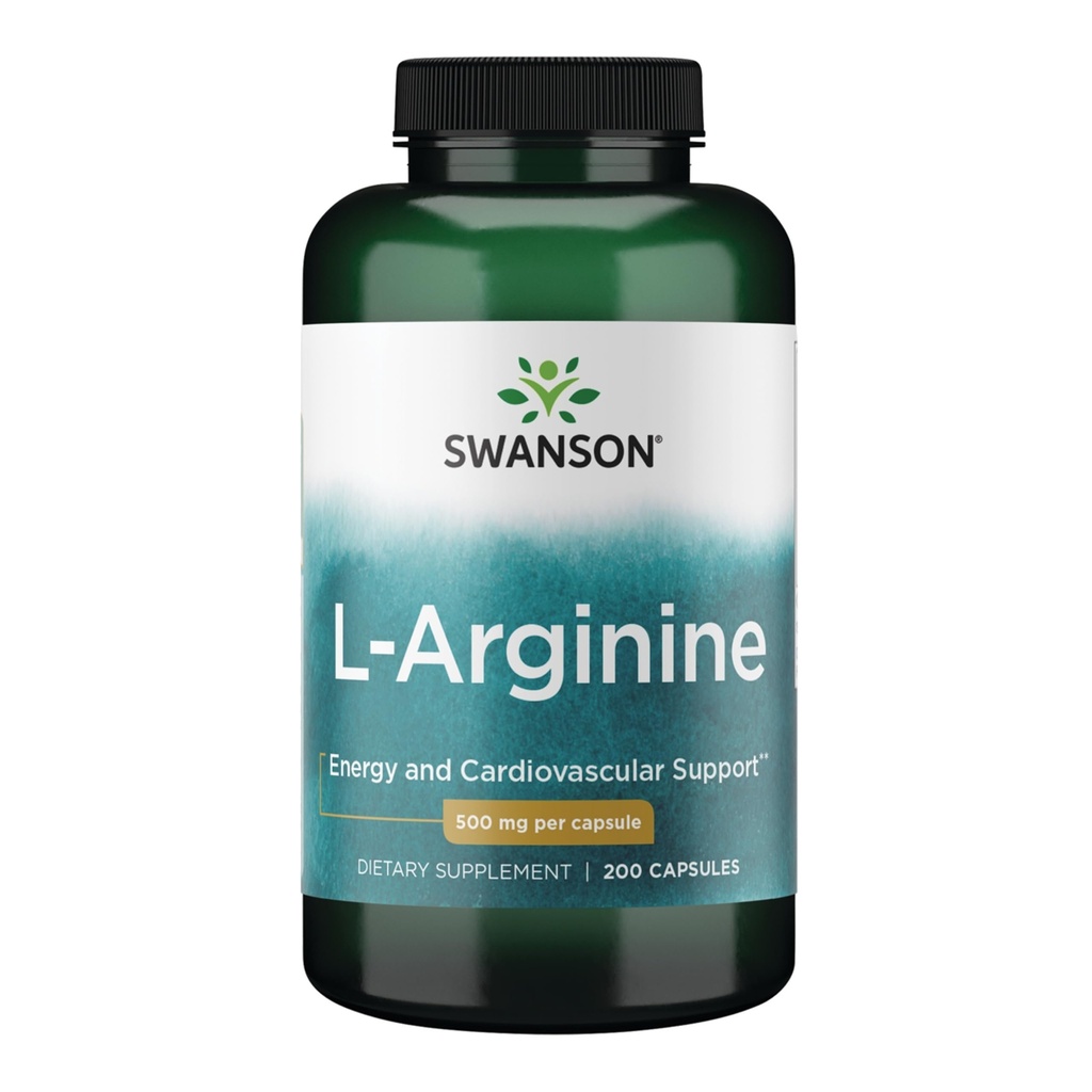 Swansonのアミノ酸L-Arginine 500のミリグラム200のカプセル
