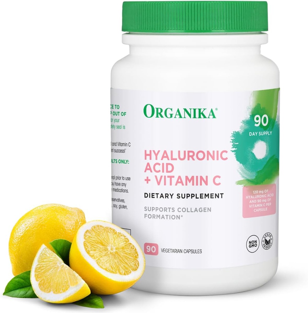 ビタミンC(90の野菜カプセル)のOrganika Hyaluronic酸の補足:Symbiotic接合箇所のウェルネス、コラージュン、及び皮の水和のパワーハウス-Mobility及び美のための高められたHyaluronic酸の補足