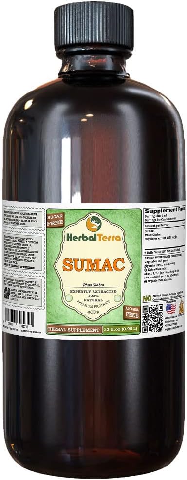 Suma (Pfaffia paniculata) グリセライト、乾燥されたRootsアルコールフリーの液体のエキス(ブランド名:HerbalTerra、米国製) 32 fl.oz (0.95 l)