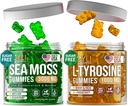 Irish Sea Moss & L-Tyrosine Gummies - L Tyrosine Supplement, Sea Moss Gummies for Adults, Kids - Focus Gummies, Irish Sea moss Bladderwrack Burdock Root - 60 L-Tyrosine, 60 Irish Sea Moss Gummies