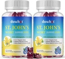St John's Wort Gummies 600mg、ストレス救済のための1つの有機ハーブサプリメント3、Nervousシステムサポート、アシュワガンダ&大人の子供のための聖バジル抽出物、非GMO、ビーガン、120カラット。