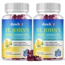 St John's Wort Gummies 600mg、ストレス救済のための1つの有機ハーブサプリメント3、Nervousシステムサポート、アシュワガンダ&大人の子供のための聖バジル抽出物、非GMO、ビーガン、120カラット。