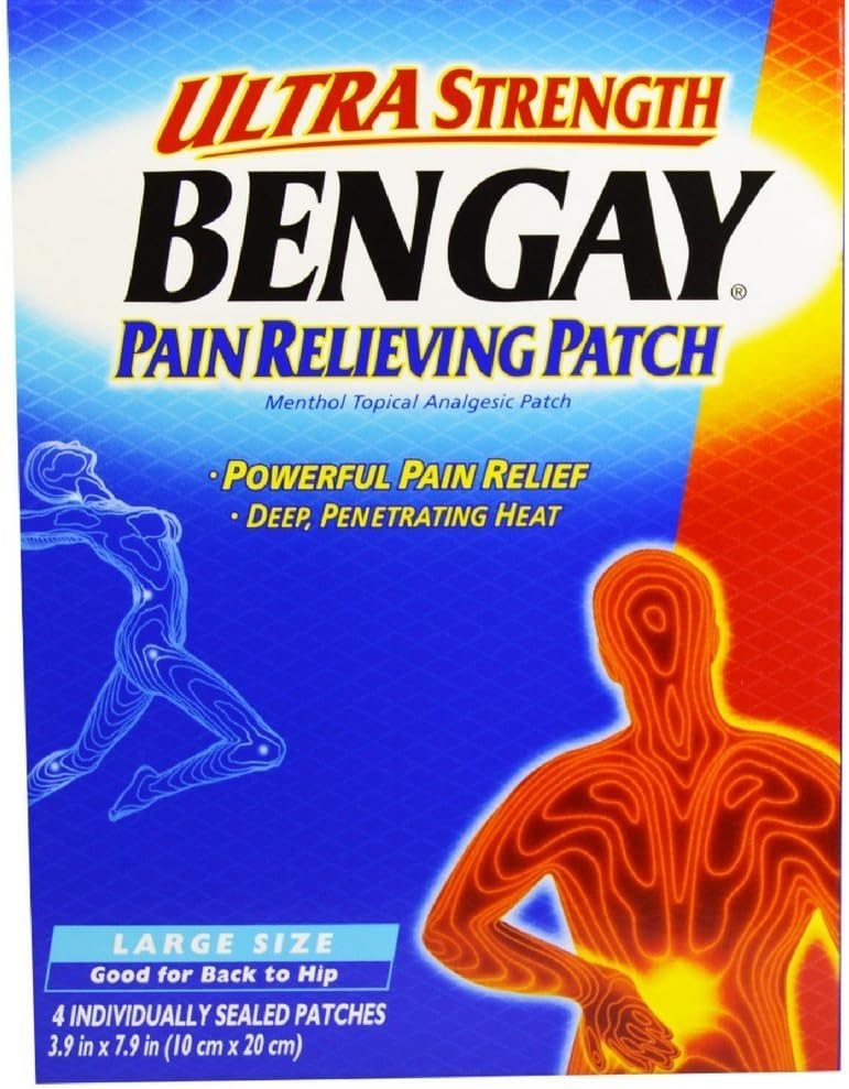 BENGAYの超強さの痛みの緩和パッチの大型4それぞれ(4のパック)