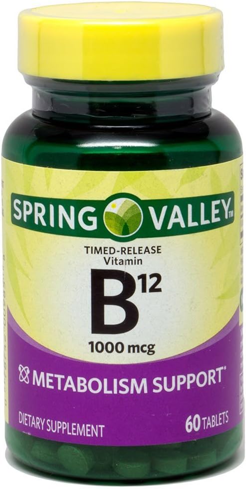スプリングバレー - ビタミンB-12 1000 mcg、タイムドリリース、60錠