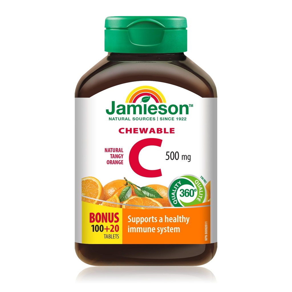 JamiesonのビタミンCのオレンジ500mg 120のタブレット