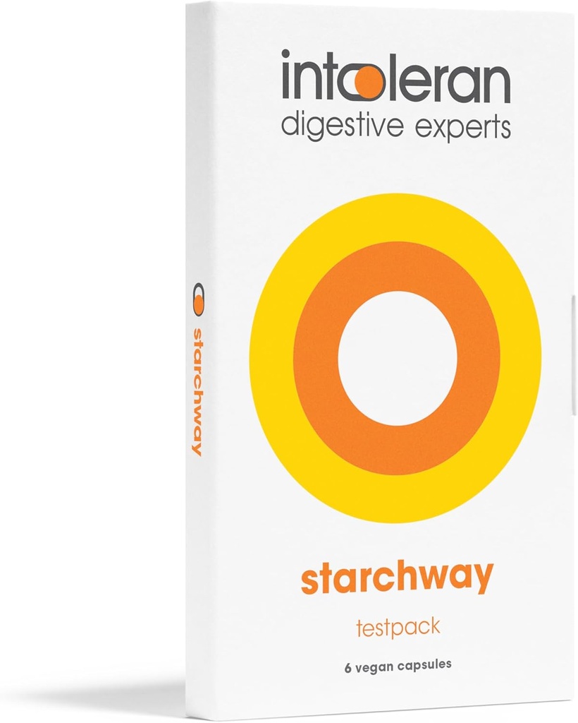 Intoleran Starchway 消化酵素 - testpack 6 カプセル | Starch & Sucrose Intolerance のサプリメント | ダイジェスト シュガー & スターキーフーズの助け | インバーター & グルコ アミラーゼ酵素 | 完全菜食主義者の | 低価格