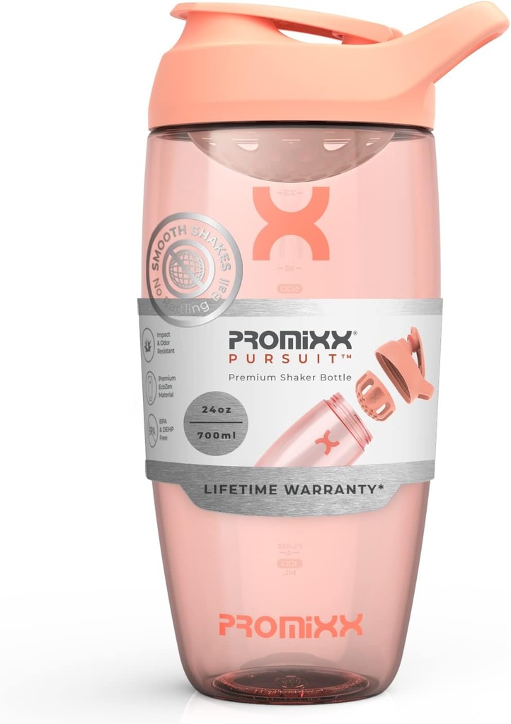Promixxの追求の蛋白質のシェーカーのびん(24のoz)–無声非球のミキサー、漏出防止のふた、BPA/BPS及びフタル酸塩なしのECOZEN –蛋白質の揺れ、前及び後ワークアウトのスムージーのための容易なクリーニングのシェーカーのコップ