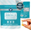 トリデントシーフードピュアキャッチワイルドアラスカフィッシュオイル1060mgトリプル強度オメガ-3女性と男性のための魚油サプリメント - EPAとDHA - 60Ct。 毎日のシトラスソフトゲルは、心臓、脳、およびビジョンをサポート